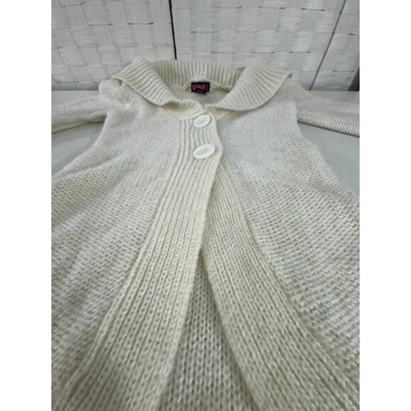 "SAY WHAT ? " Y2K Sweater 2 Large Buttons V Neck Large Collar SZ S Mean Girls - Picture 4 of 8